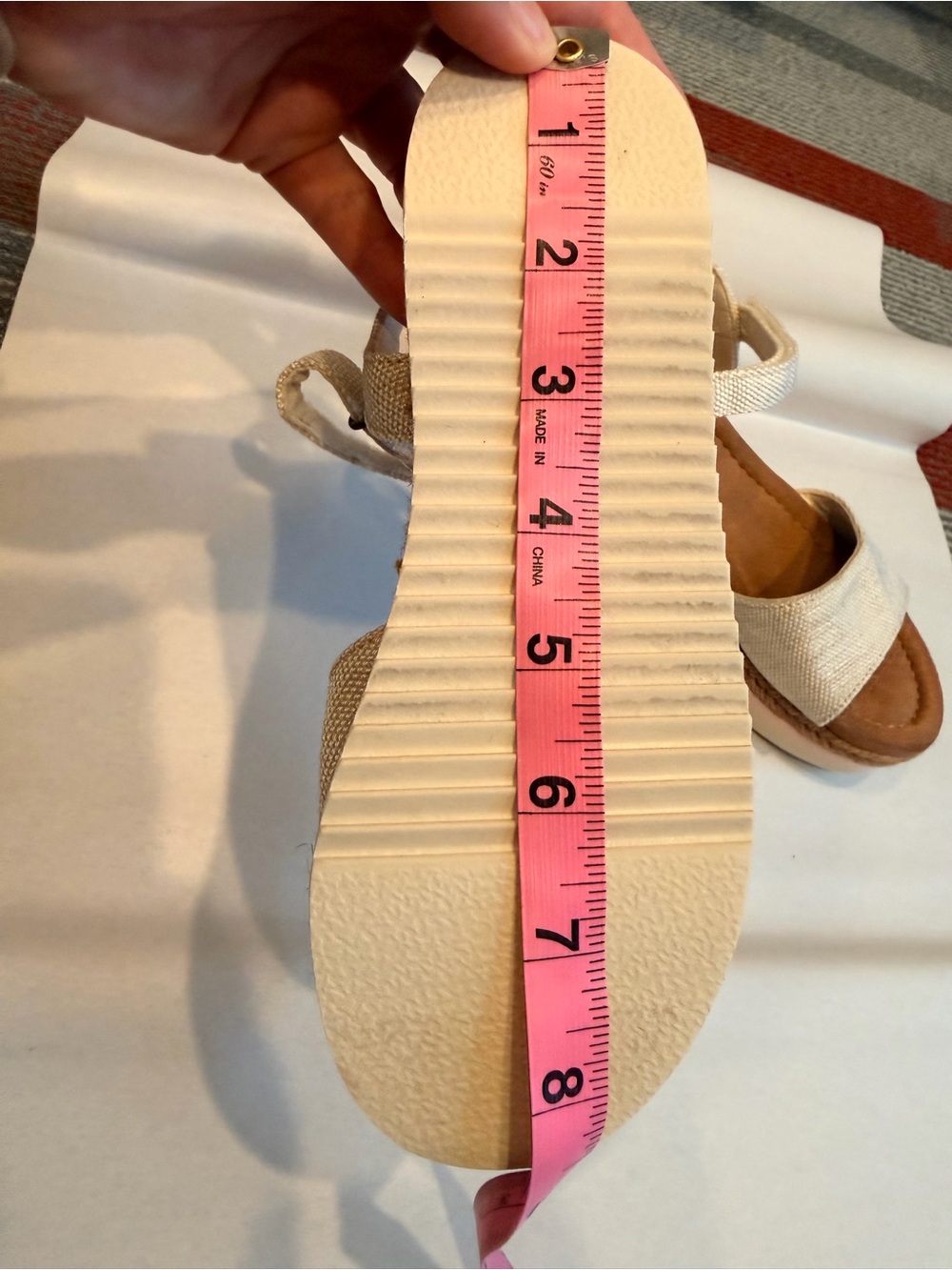 TOMS Diana Platform Wedge Sandals Natural Canvas Espadrille Size 4 NEW - Picture 7 of 10